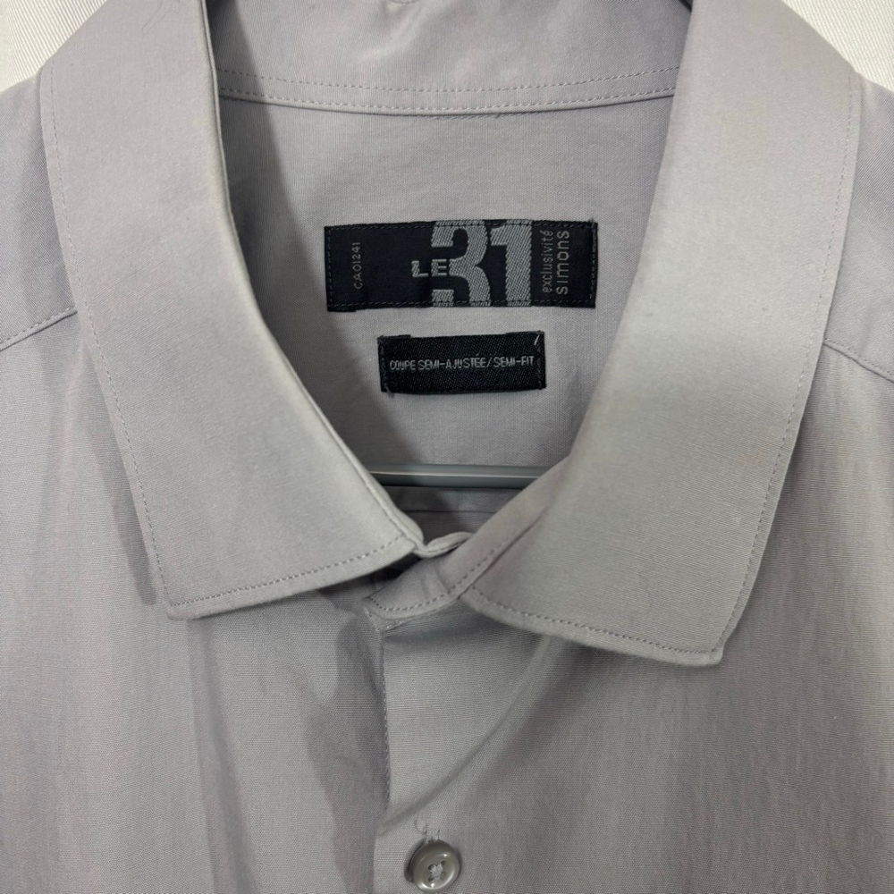 Simons Le 31 Dress Shirt Size 42 Gray - Picture 3 of 6